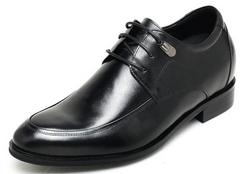 【何金昌】欧版商务正装增高皮鞋男式内增高正装皮鞋增高7cm黑色1634